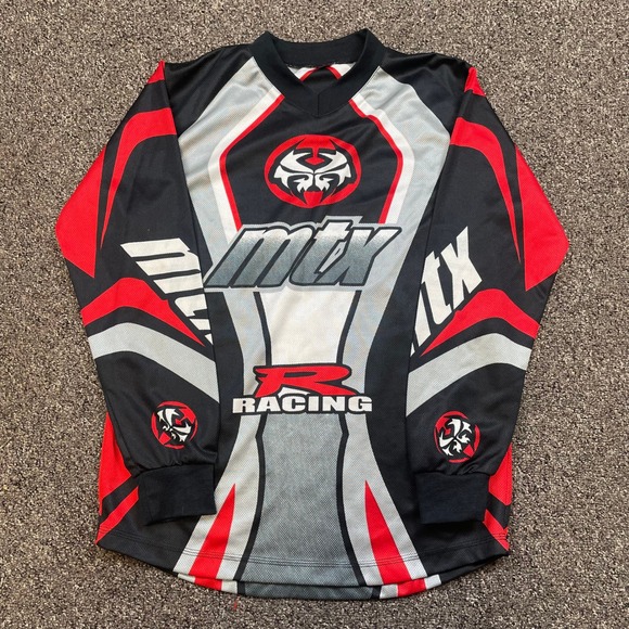 MTX Racing Other - MTX Racing Motocross Jersey Long Sleeve Black Red Grey Graphic BMX Y2K Mens S